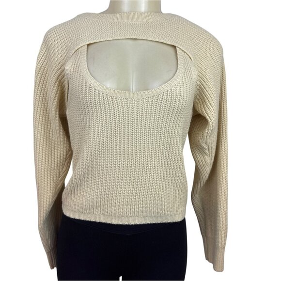 Princess Polly Women's Beige Knit Shoulder Sweater & Tank Top Set Sz XS/S - Picture 1 of 11
